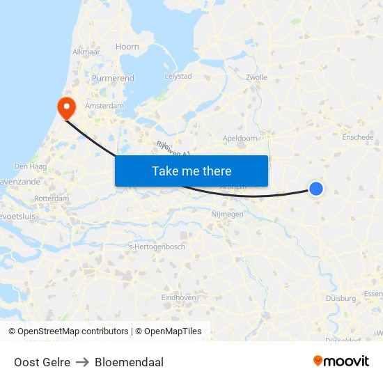 Oost Gelre to Bloemendaal map