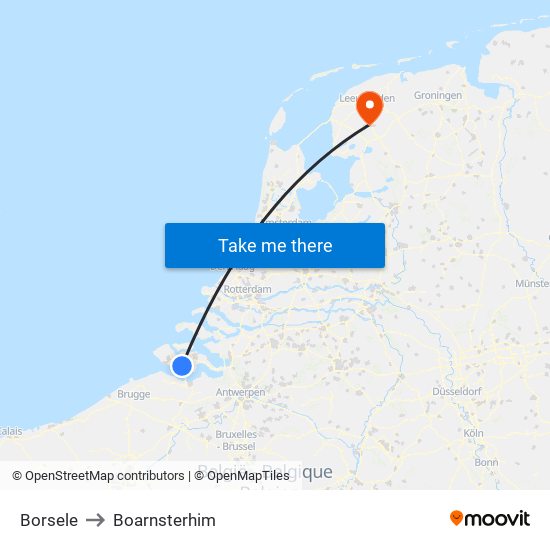 Borsele to Boarnsterhim map