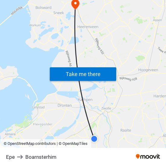 Epe to Boarnsterhim map