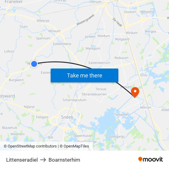 Littenseradiel to Boarnsterhim map
