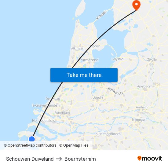 Schouwen-Duiveland to Boarnsterhim map