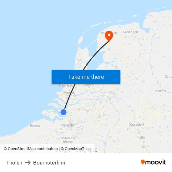 Tholen to Boarnsterhim map