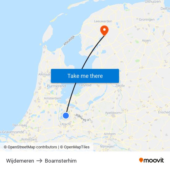 Wijdemeren to Boarnsterhim map