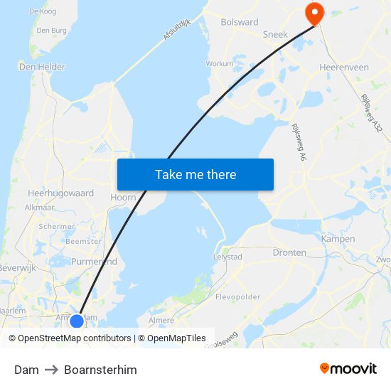 Dam to Boarnsterhim map