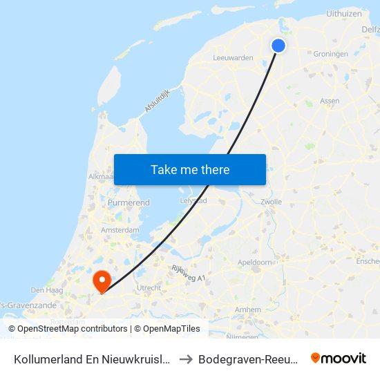 Kollumerland En Nieuwkruisland to Bodegraven-Reeuwijk map