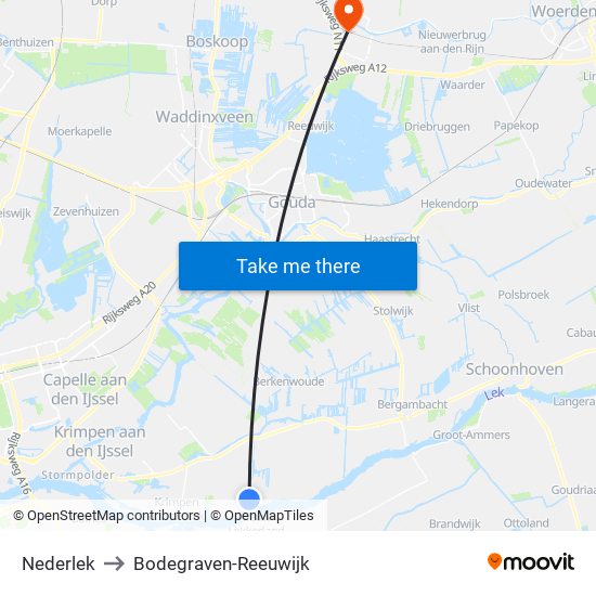Nederlek to Bodegraven-Reeuwijk map
