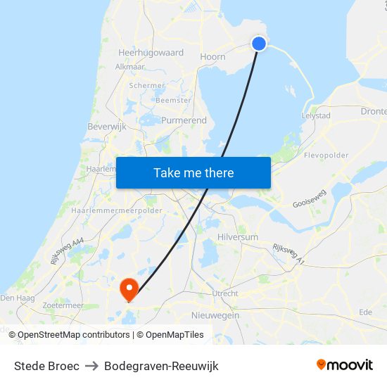 Stede Broec to Bodegraven-Reeuwijk map