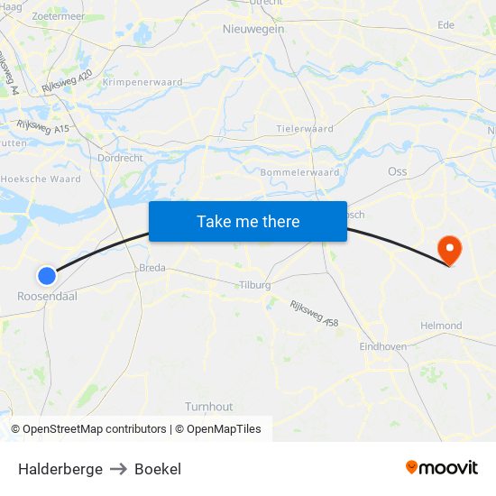Halderberge to Boekel map