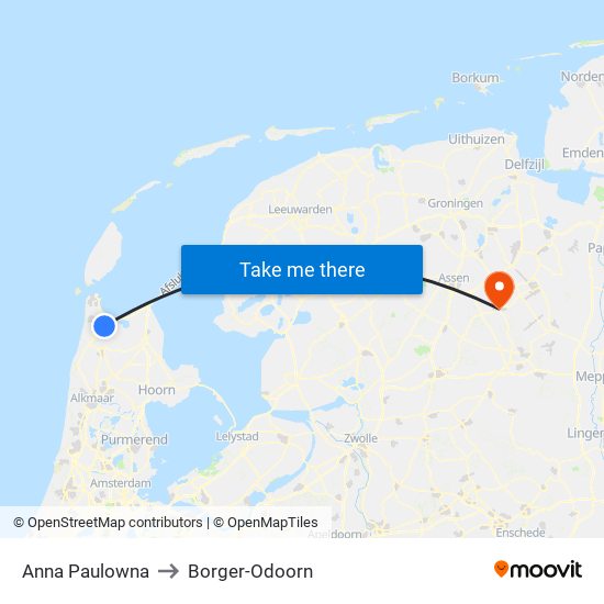 Anna Paulowna to Borger-Odoorn map