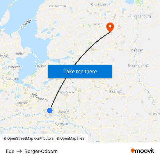 Ede to Borger-Odoorn map