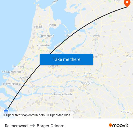 Reimerswaal to Borger-Odoorn map