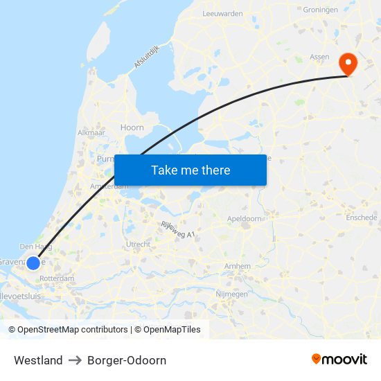 Westland to Borger-Odoorn map