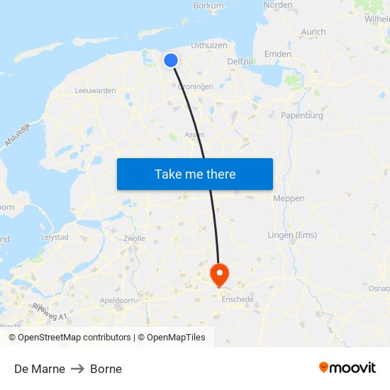 De Marne to Borne map
