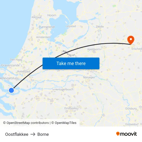 Oostflakkee to Borne map