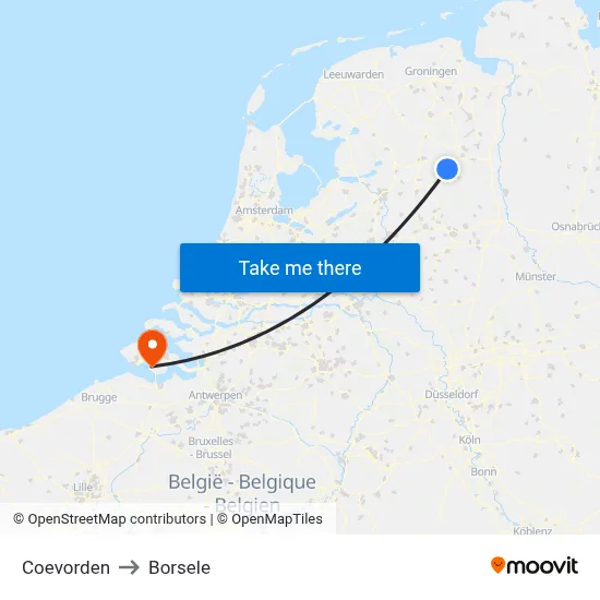Coevorden to Borsele map