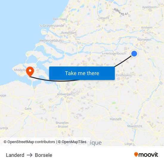 Landerd to Borsele map