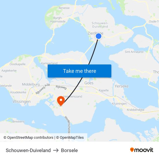 Schouwen-Duiveland to Borsele map