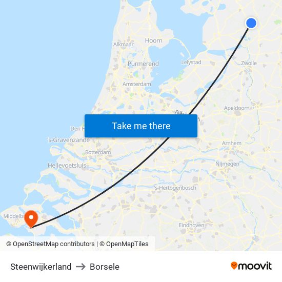 Steenwijkerland to Borsele map