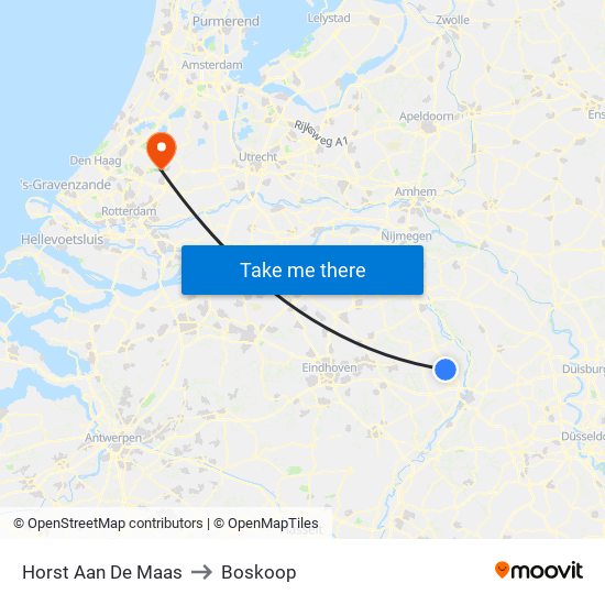 Horst Aan De Maas to Boskoop map