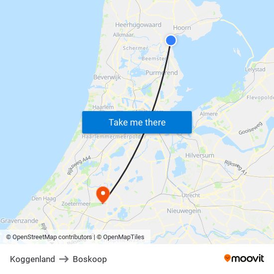 Koggenland to Boskoop map