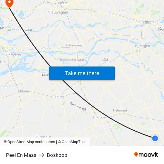 Peel En Maas to Boskoop map