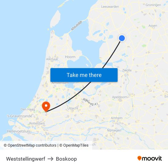 Weststellingwerf to Boskoop map