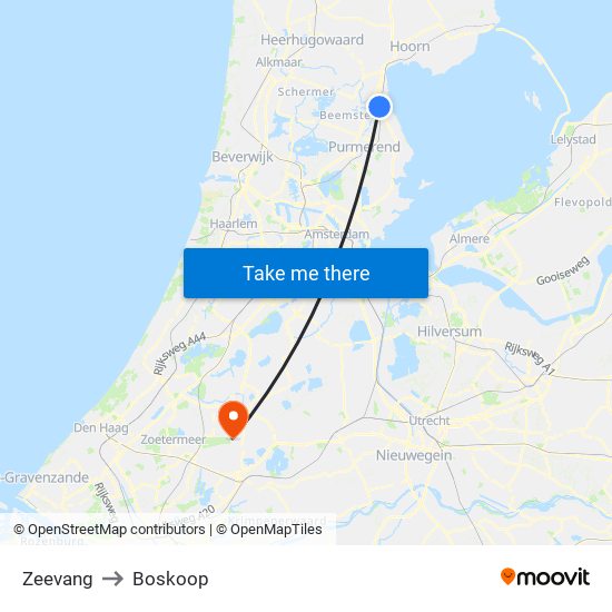 Zeevang to Boskoop map