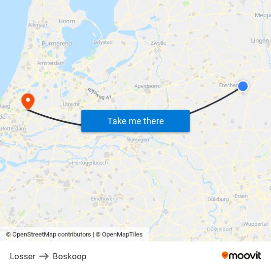 Losser to Boskoop map