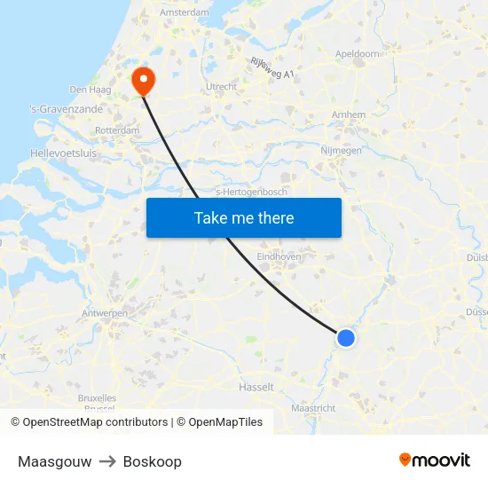 Maasgouw to Boskoop map
