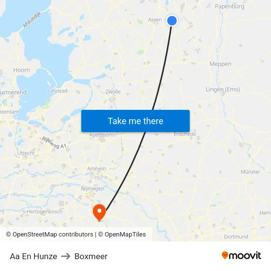 Aa En Hunze to Boxmeer map