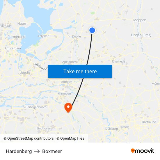 Hardenberg to Boxmeer map