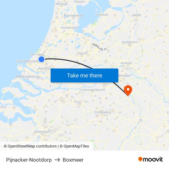 Pijnacker-Nootdorp to Boxmeer map