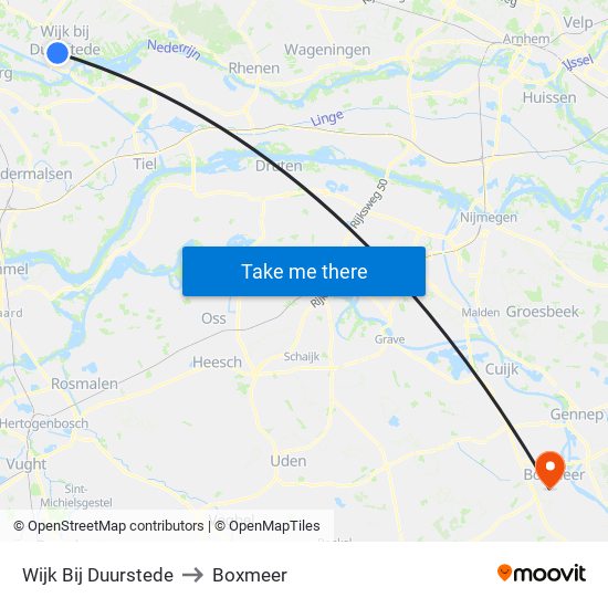 Wijk Bij Duurstede to Boxmeer map