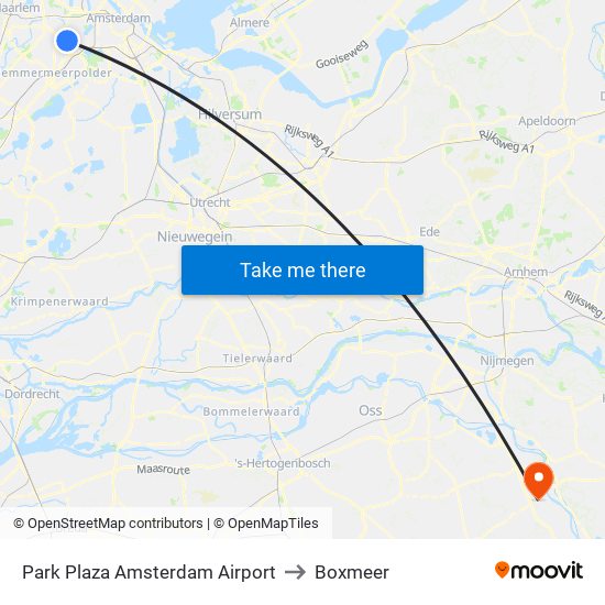 Park Plaza Amsterdam Airport to Boxmeer map