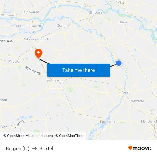 Bergen (L.) to Boxtel map