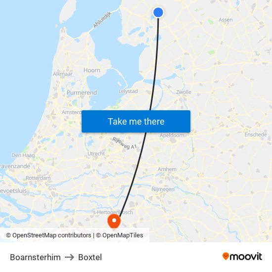 Boarnsterhim to Boxtel map