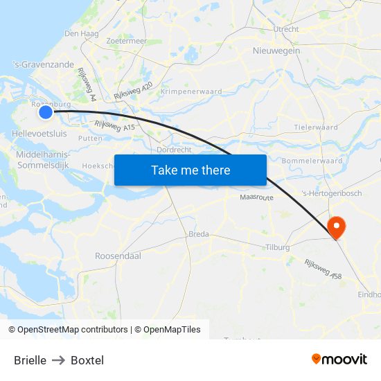 Brielle to Boxtel map