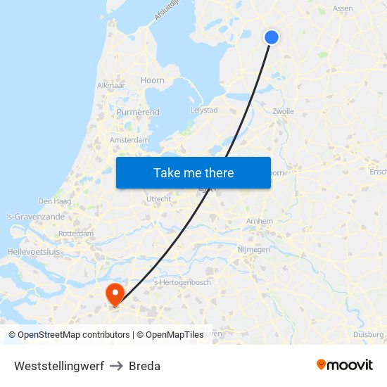 Weststellingwerf to Breda map