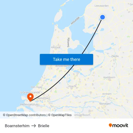 Boarnsterhim to Brielle map