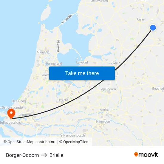 Borger-Odoorn to Brielle map