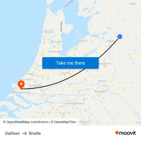Dalfsen to Brielle map