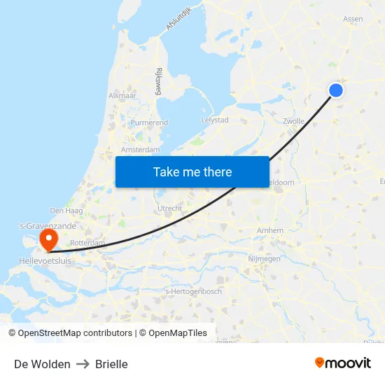 De Wolden to Brielle map