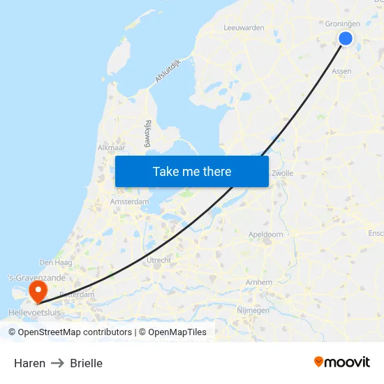 Haren to Brielle map