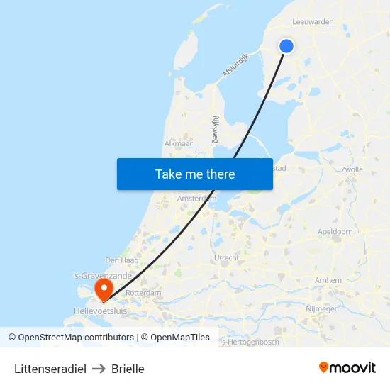 Littenseradiel to Brielle map
