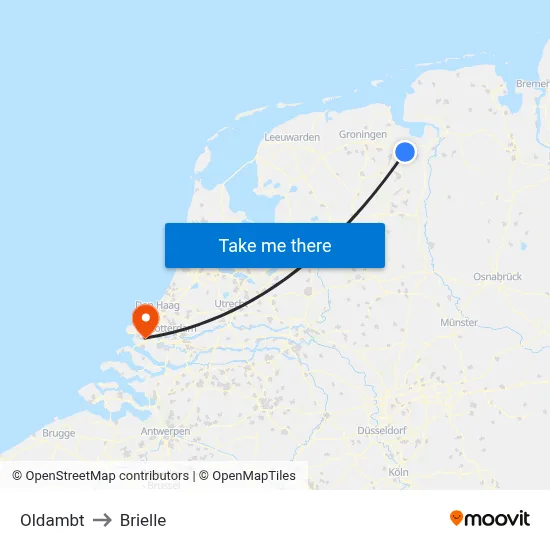 Oldambt to Brielle map