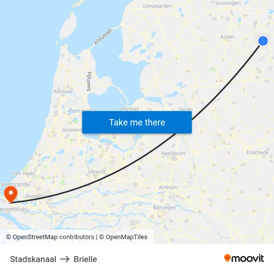 Stadskanaal to Brielle map