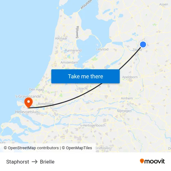 Staphorst to Brielle map