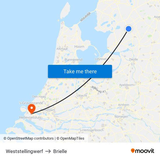 Weststellingwerf to Brielle map