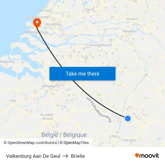 Valkenburg Aan De Geul to Brielle map