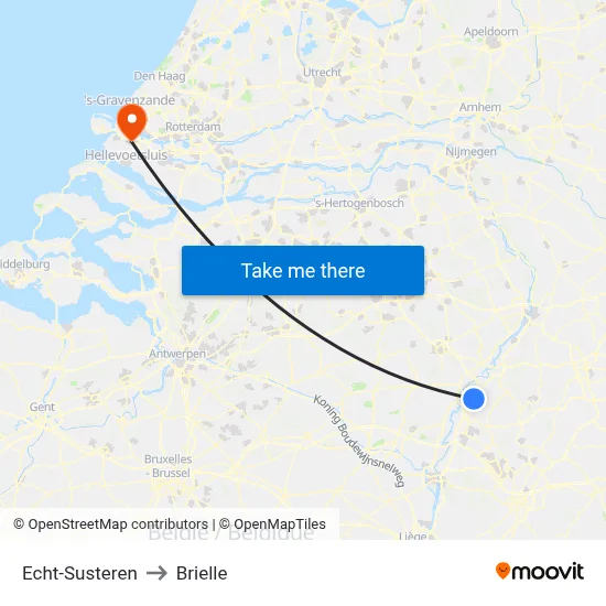Echt-Susteren to Brielle map